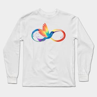 Rainbow Hummingbird with Infinity Long Sleeve T-Shirt